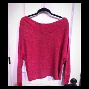 Red Off the Shoulder Free People Top
